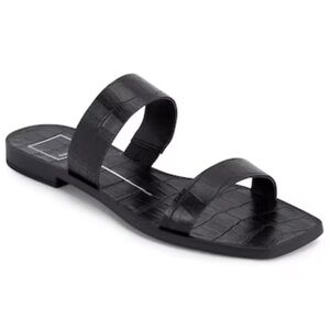 Dolce Vita Black Issac Croc Print Sandals